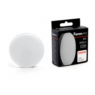 Лампа светодиодная Feron.PRO LB-1508 GX53 8W 175-265V 2700K OSRAM LED