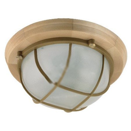 Светильник "Терма 1302" Круг малый IP65 матовый/корп. с решеткой дерево липа