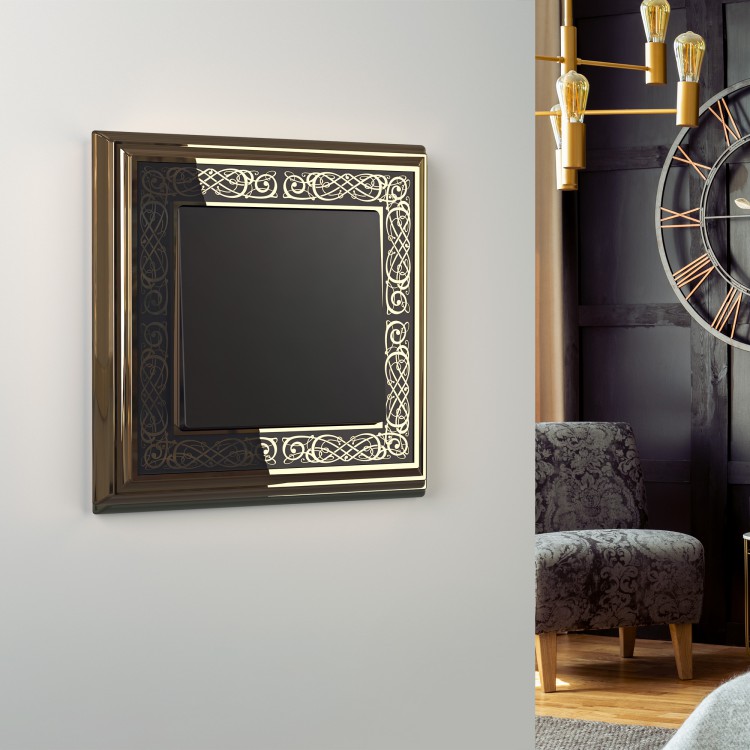 Werkel Palacio Рамка 1 поста Золото/черный с узором WL77-Frame-01