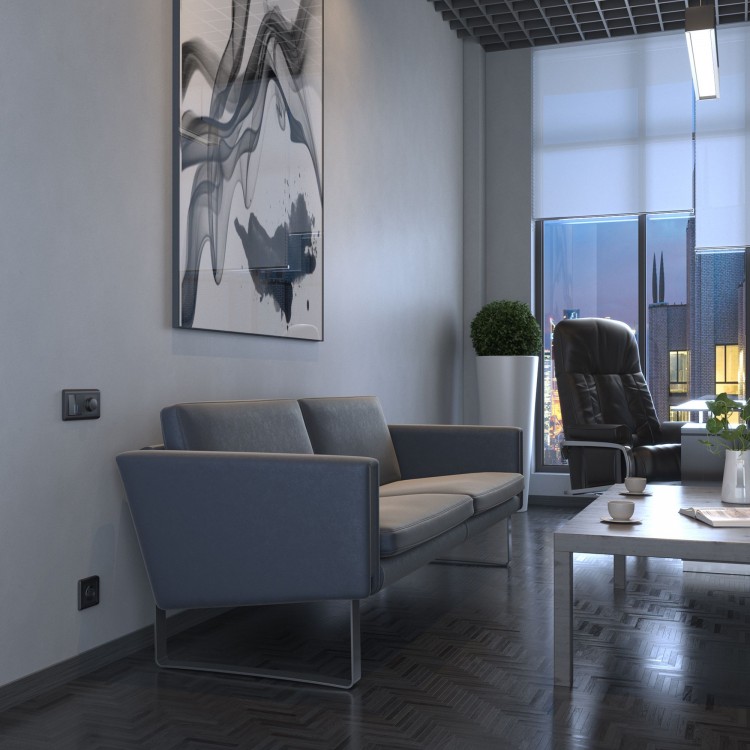 Werkel Выключатель 2-кл проходной с подсветкой W1122104 графит рифленый