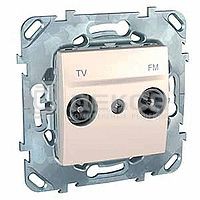 SE Unica Розетка TV-FM проходная Бежевый