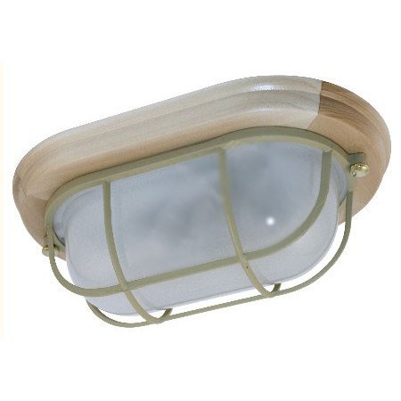 Светильник "Терма 1402" Овал малый IP65 матовый/корп. с решеткой дерево липа