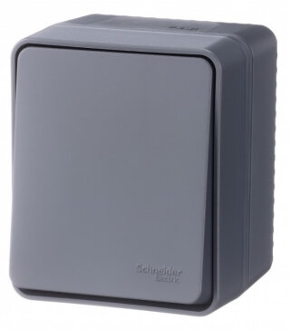 SE AtlasDesign Антрацит Profi54 Переключатель 1-кл.10АХ  IP54