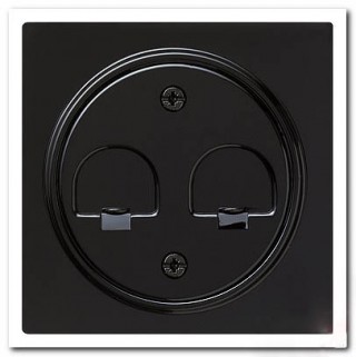 GIRA S-Color Накладка тлф розетки 2-ая Черная GIR 66247