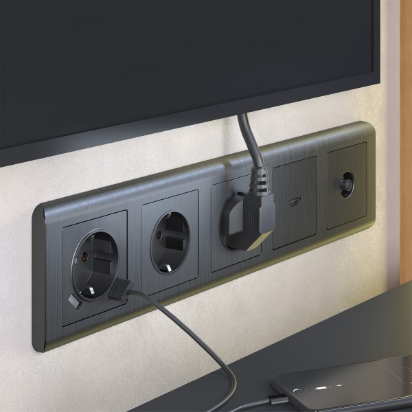 Werkel Розетка TV оконечная W1183004 (WL04-TV) графит рифленый