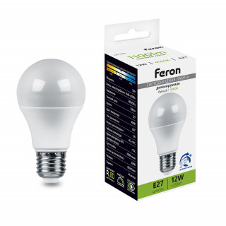 Лампа светодиодная Feron LB-931 Шар E27 12W 230V 4000K диммируемая