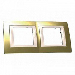 Рамка Unica Top металл  Золото/беж.2-ая MGU66.004.504