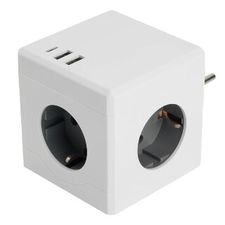 Разветвитель сетевой 3-местный 250В 16А 2*USB A+Type C, ADP16-33-21 белый Stekker