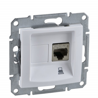 SE Sedna Розетка компьютерная 1-ая RJ45 кат. 5е UTP Белая SDN4300121