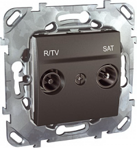 SE Unica Top Розетка TV-SAT проходная Графит