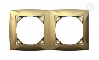 Рамка,  2поста  WDE000402, шампань (уп.30)