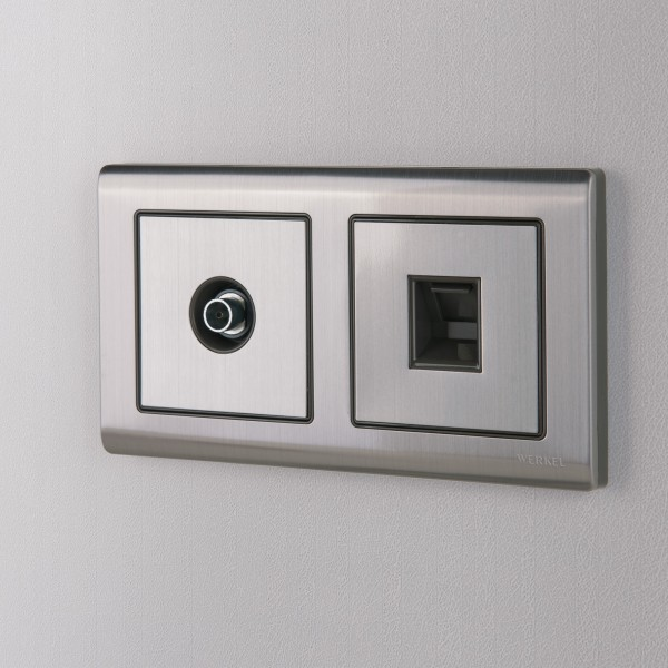 Werkel Накладка для RJ45 и RJ11розетки WL02-RJ-CP глянцевый никель