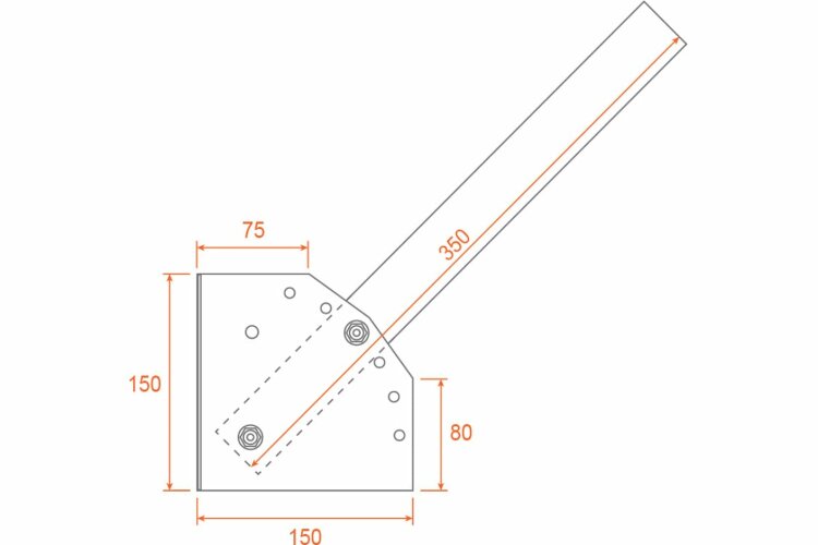 Кронштейн универсальный для консольного светильника К1Н-0-0,35-БМ 350х150х55 мм белый