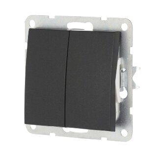 LK60 Переключатель 2-кл. с двух мест  (сх.6+6) 16A  250B Черный бархат