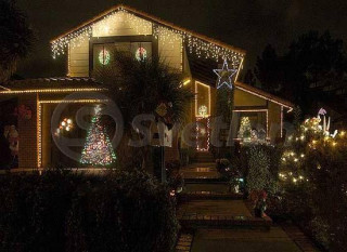 Светодиодный занавес "Icicle"200 Led желтый 4м фиксинг с коннектором (без шнура подключения)