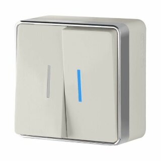 Выключатель двухклавишный с подсветкой Gallant (слоновая кость) Werkel W5020103