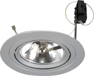 Светильник литье "круг" AR111 12V 1*75W 180*60 серый (130 GY)
