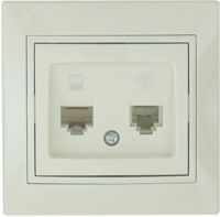 Розетка LEZARD комп. + телефон крем со вставкой 701-0303-143