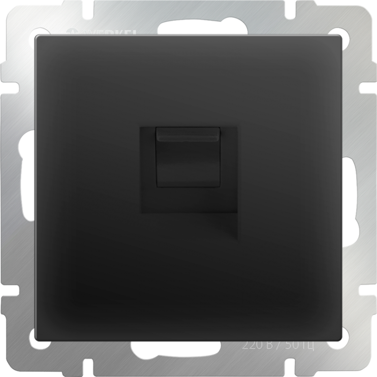 Werkel Розетка телефонная RJ11 Черный матовый WL08-RJ11