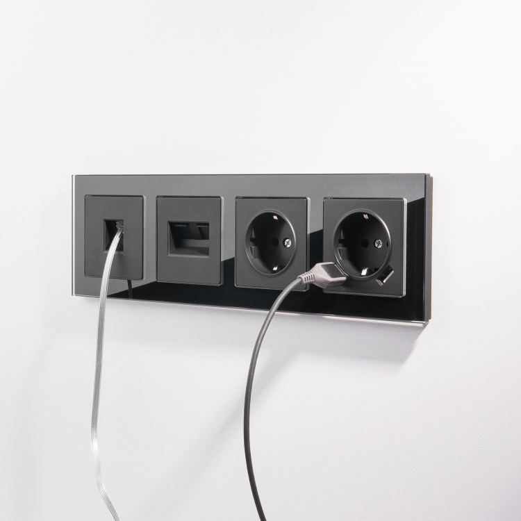 Werkel Розетка телефонная RJ11 Черный матовый WL08-RJ11