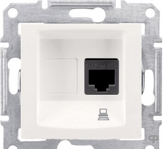 SE Sedna Розетка компьютерная 1-ая RJ45 кат. 5е UTP беж.