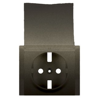 Legrand Galea Life Накладка для розетки 2P+E с крышкой Темная бронза 771222