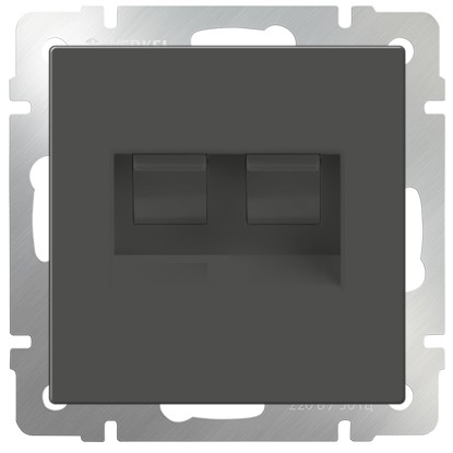 Werkel Розетка телефонная+ интернет RJ11+ RJ45 Серо-коричневый WL07-RJ11+RJ45