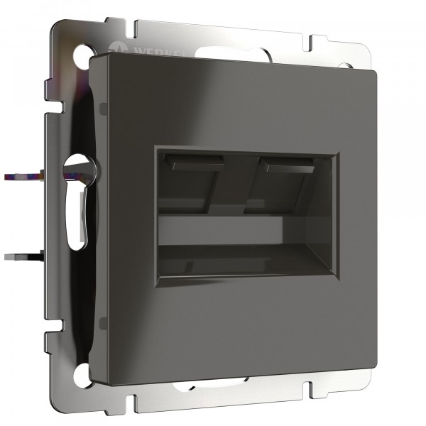 Werkel Розетка телефонная+ интернет RJ11+ RJ45 Серо-коричневый WL07-RJ11+RJ45