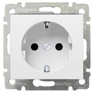 Legrand Valena Розетка 1-местная с/з белая 774420 (694280)