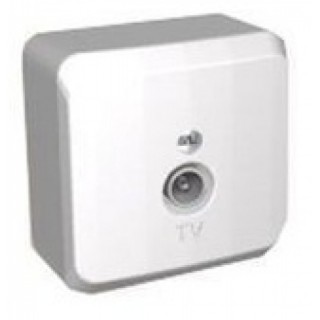 Розетка TV 0.7DB, коннектор, Белая