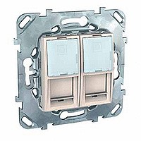 SE Unica Розетка комп 2-ая RJ45 Бежевый