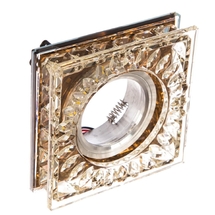 Светильник встраиваемый Ambrella S251 BR хром/коричневый/MR16+3W(LED WHITE)