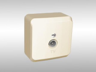 Розетка TV 0.7DB, коннектор, Кремовый