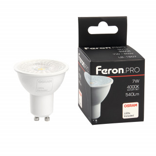 Лампа светодиодная Feron.PRO LB-1607 GU10 7W 175-265V 4000K 38^