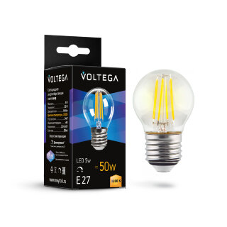 Лампа светод. Voltega Crystal Globe 5W 3000K E27 DIM 7202