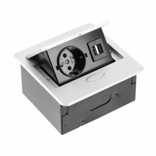Блок  врезной 1 розетка AE-PB1SAVA-53 (Schucko) AVARO 2*USB серый с проводом 19567