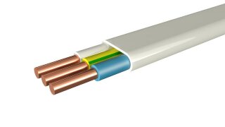 Кабель ВВГ-п 3*1,5 (N, PE) ГОСТ белый (Альфакабель)