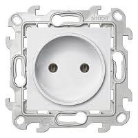 Simon 24 Белый Розетка 2P+E безвинт.зажим