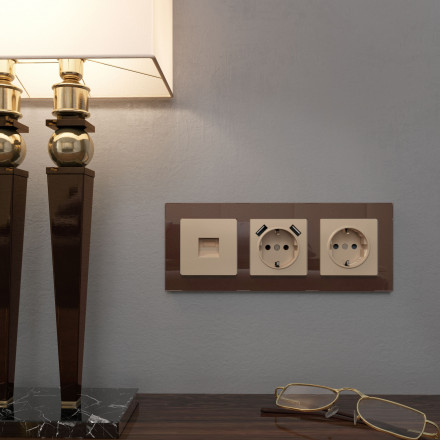 Werkel Розетка интернет 1-ая RJ-45 Шампань W1181011 (WL11-RJ-45)