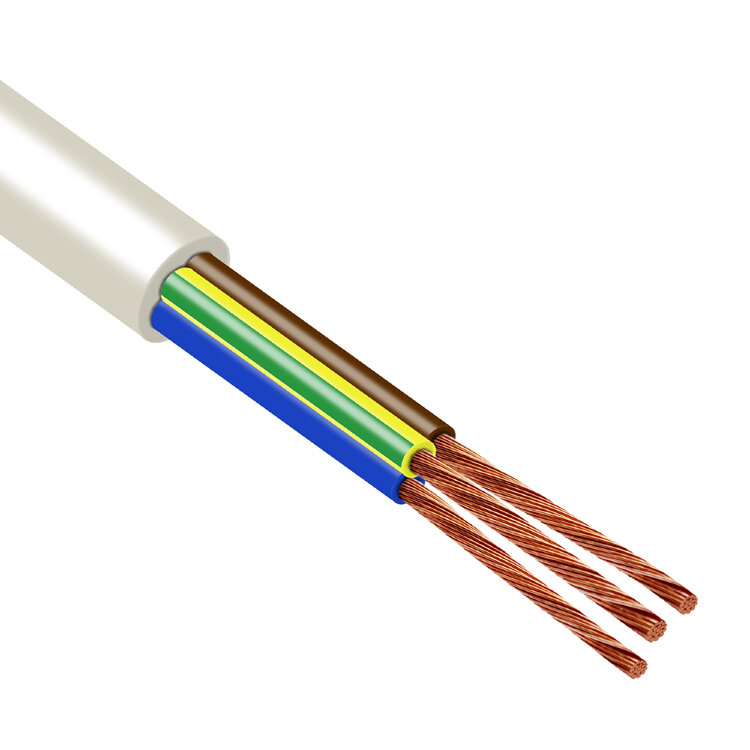 Провод ПВС 3*1,5 бел. 380В (русский свет)