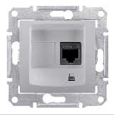 SE Sedna Розетка компьютерная 1-ая (RJ45) кат.5е Алюминий SDN4300160