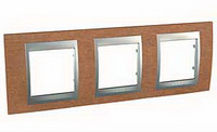 Рамка Unica Tор дерево Вишня/алюм. 3-ая