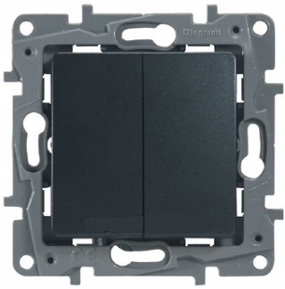 Переключатель 2-кл LEGRAND Etika 10A авт. антрацит 672612