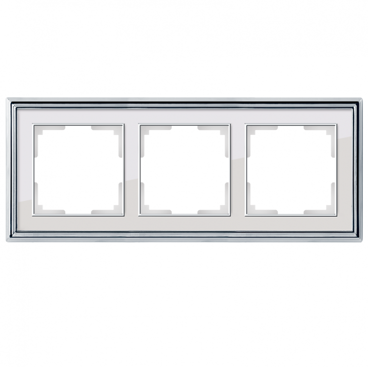 Werkel Palacio Рамка 3 поста Хром/белый W0031331 (WL17-Frame-03)