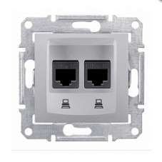 SE Sedna Розетка компьютерная 2-ая (RJ45) кат.5е Алюминий SDN4400160