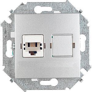 Розетка компьютерная SIMON 15 RJ45 кат.5е алюминий 1591598-033