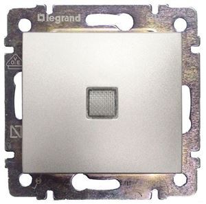 Legrand Valena Выключатель 1кл. с подсветкой алюминий
