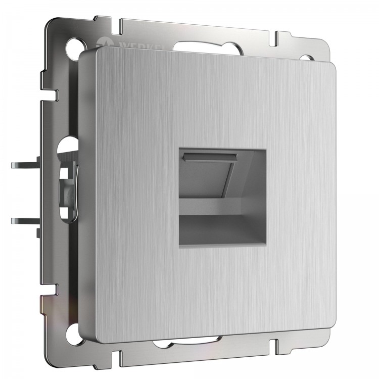 Werkel Розетка интернет 1-ая  RJ-45 Серебряный рифленый W1181009 (WL09-RJ-45)
