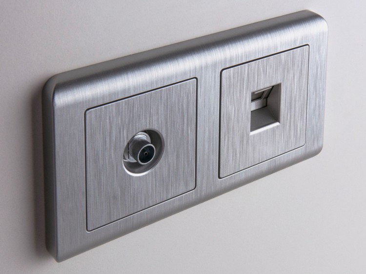 Werkel Розетка интернет 1-ая  RJ-45 Серебряный рифленый W1181009 (WL09-RJ-45)