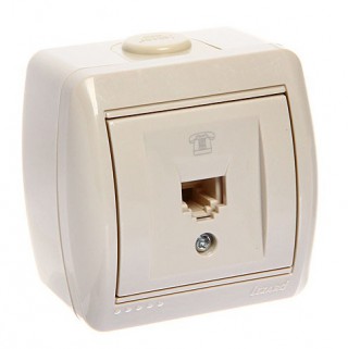 Розетка LEZARD NATA 710-0300-137  телефонная евро крем